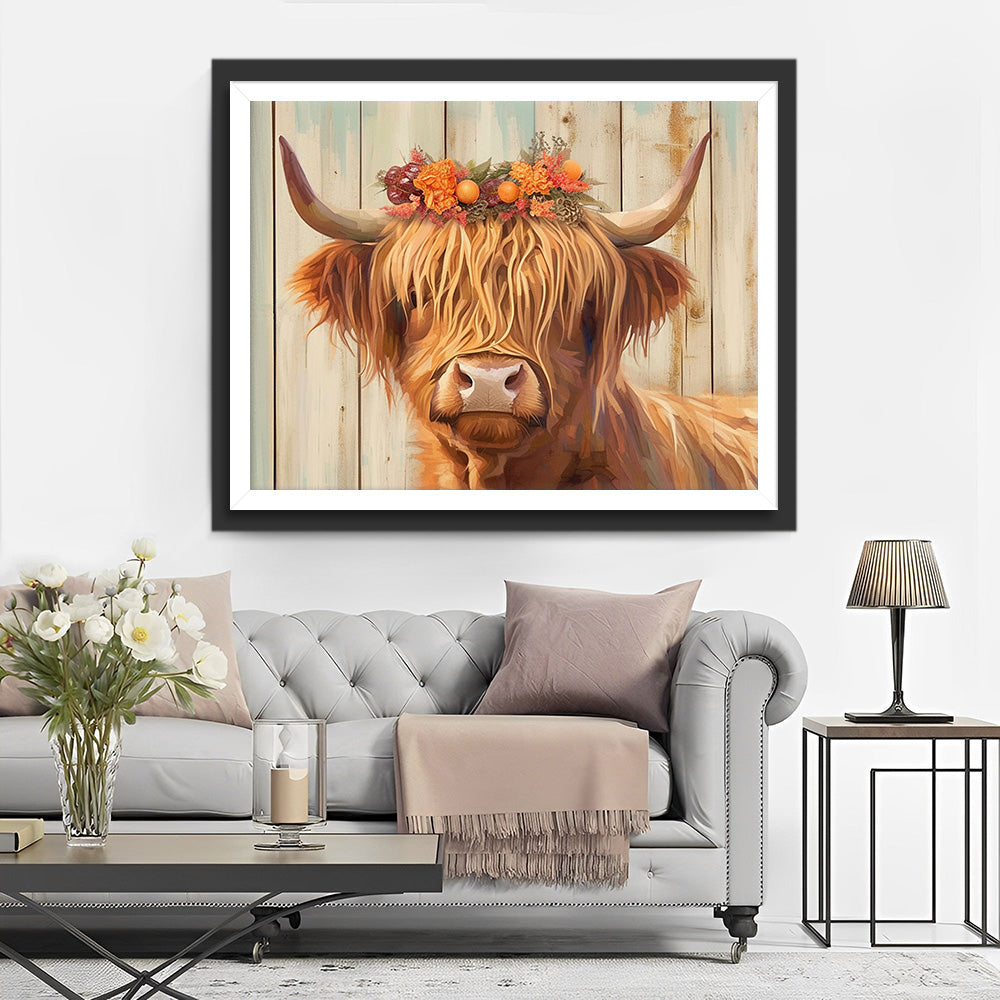 Bruine Highland Koe Diamond Painting
