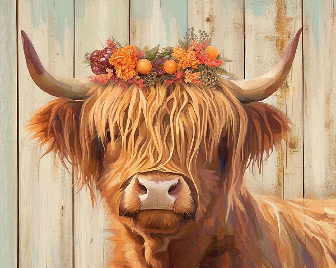 Bruine Highland Koe Diamond Painting