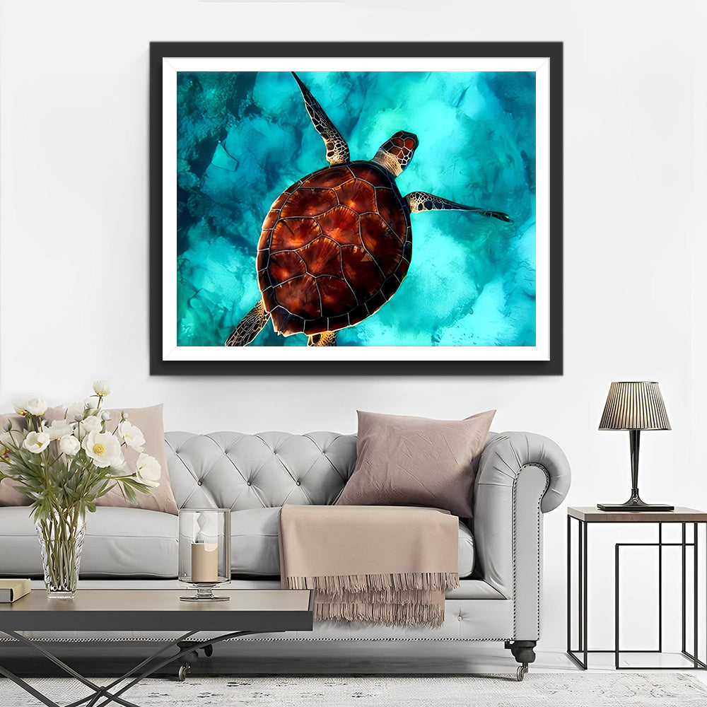 Bruine Zeeschildpad Diamond Painting