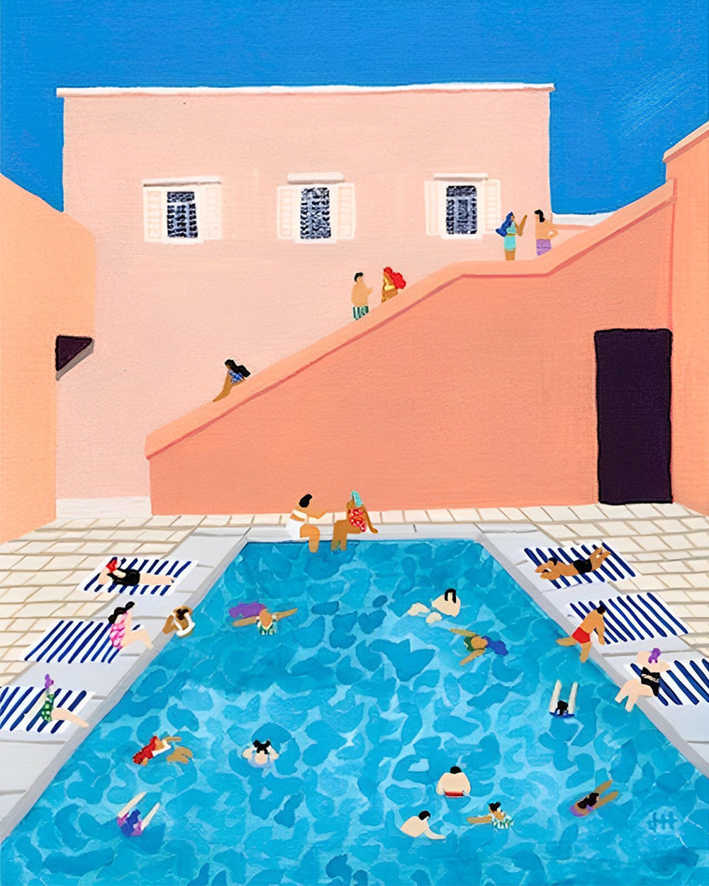Buitenzwembad Diamond Painting