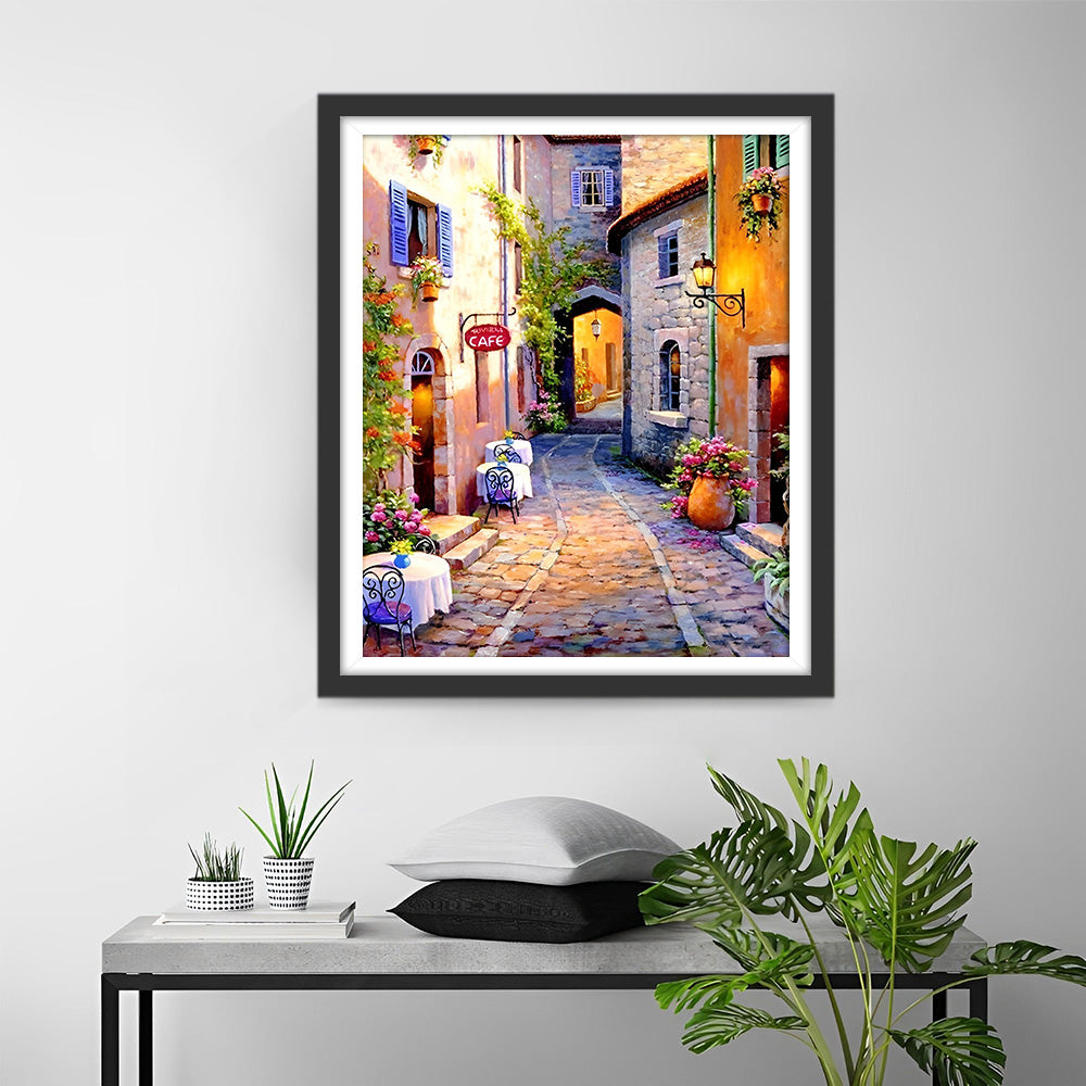 Café in de Stad Steeg Diamond Painting