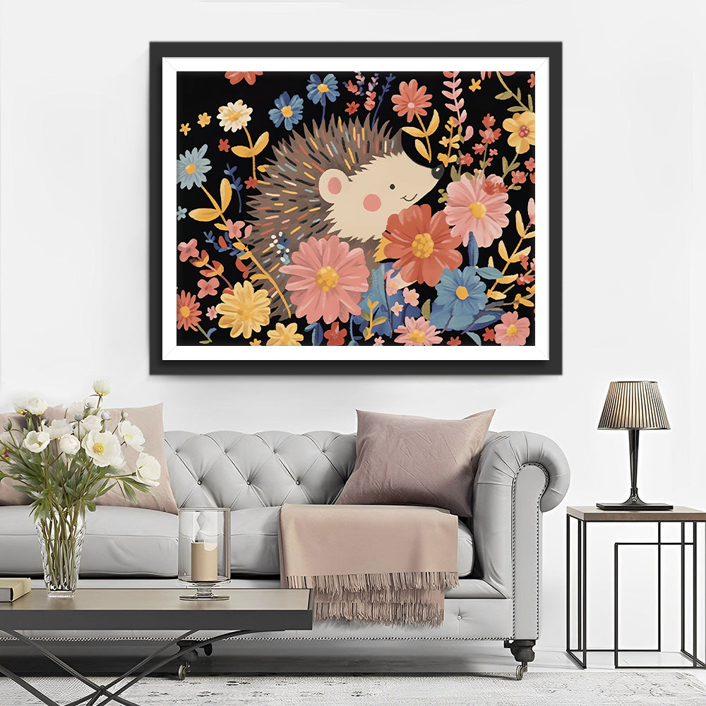 Cartoon Egel in de Bush Diamond Painting