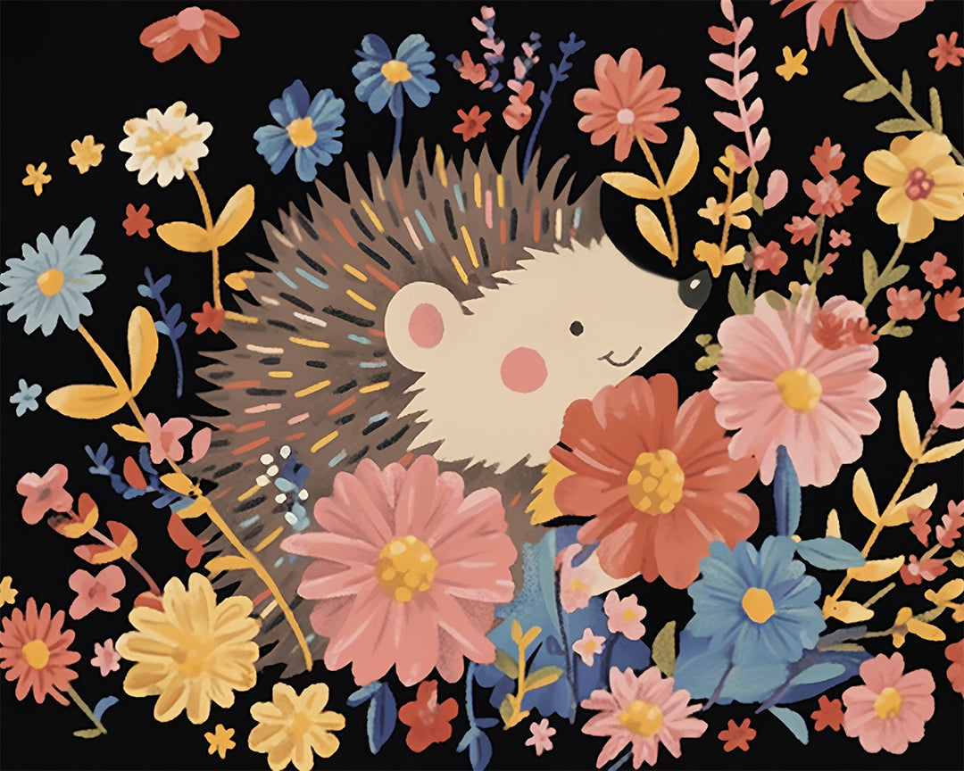 Cartoon Egel in de Bush Diamond Painting