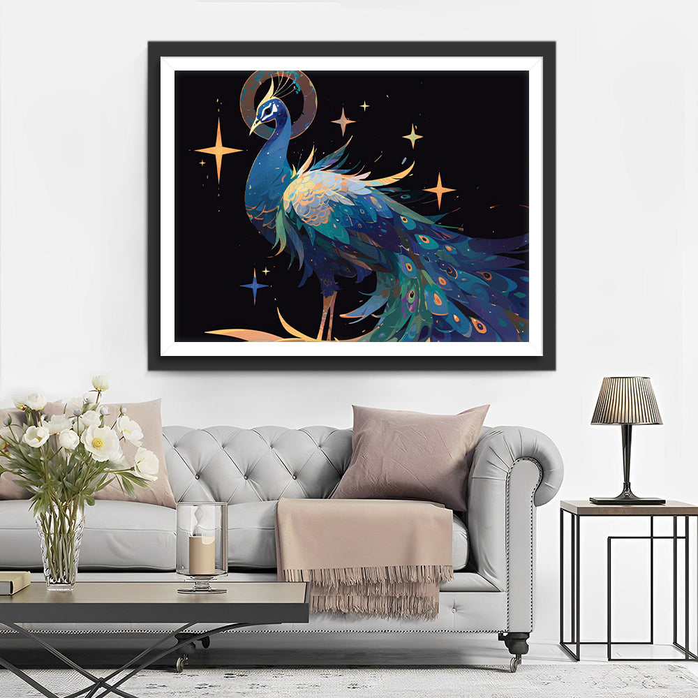 Cartoon Elegante Pauw Diamond Painting