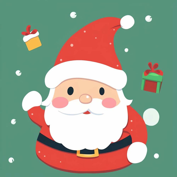 Cartoon Kerstman in Rode Kleding Diamond Painting