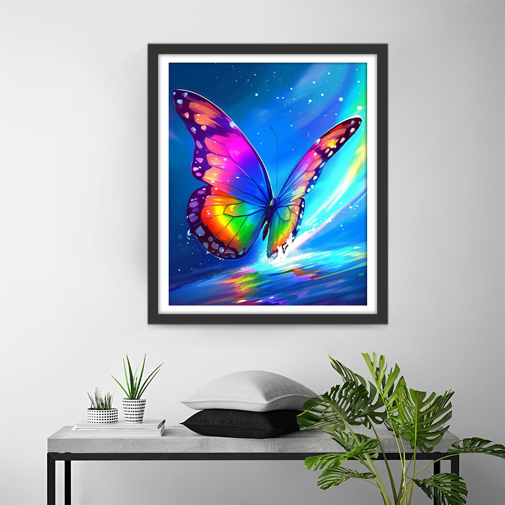 Cartoon Kleurrijke Hemel en Vlinder Diamond Painting