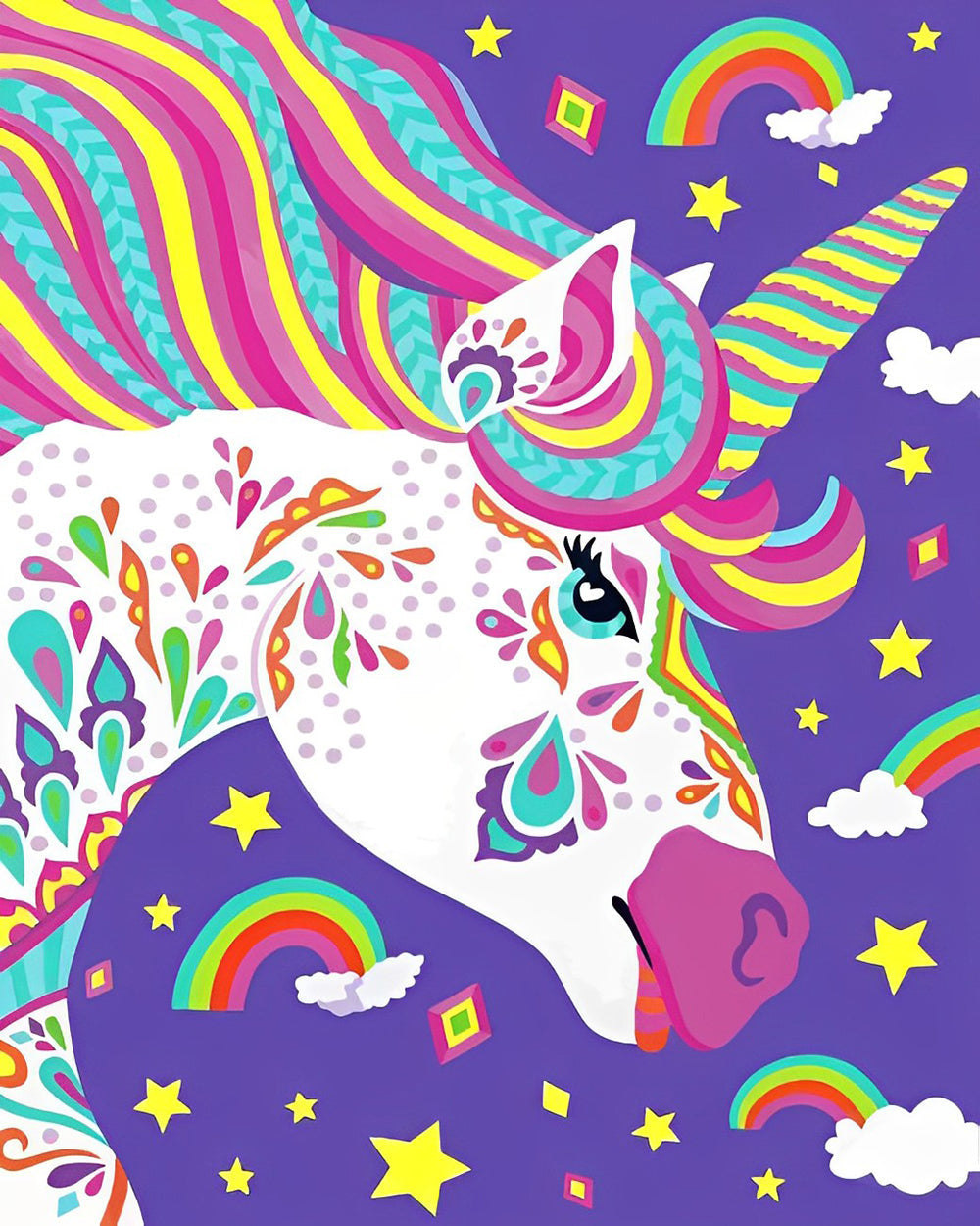 Cartoon Regenboog Eenhoorn Diamond Painting