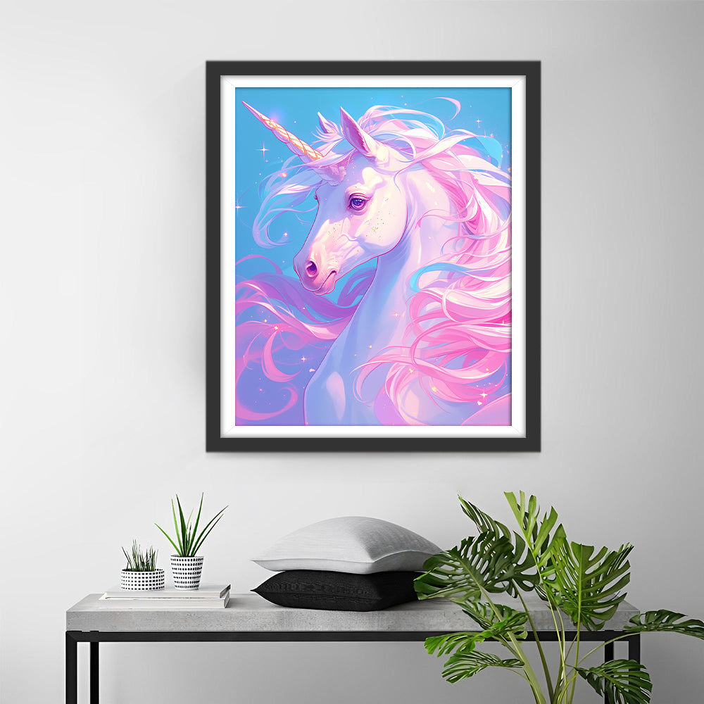 Cartoon Roze Eenhoorn Diamond Painting