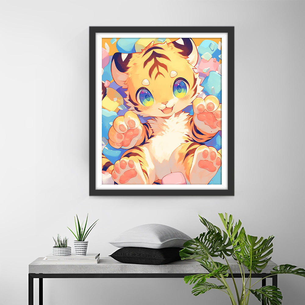 Cartoon Schattige Tijger Diamond Painting