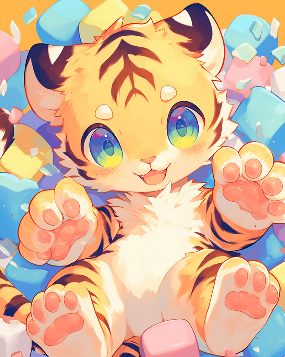 Cartoon Schattige Tijger Diamond Painting