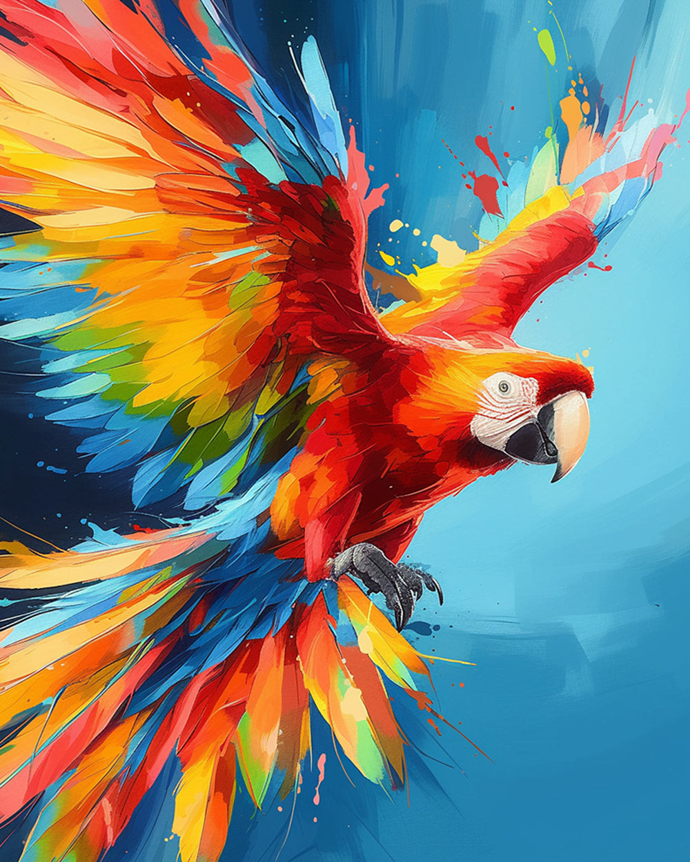 Cartoon Vliegende Papegaai Diamond Painting