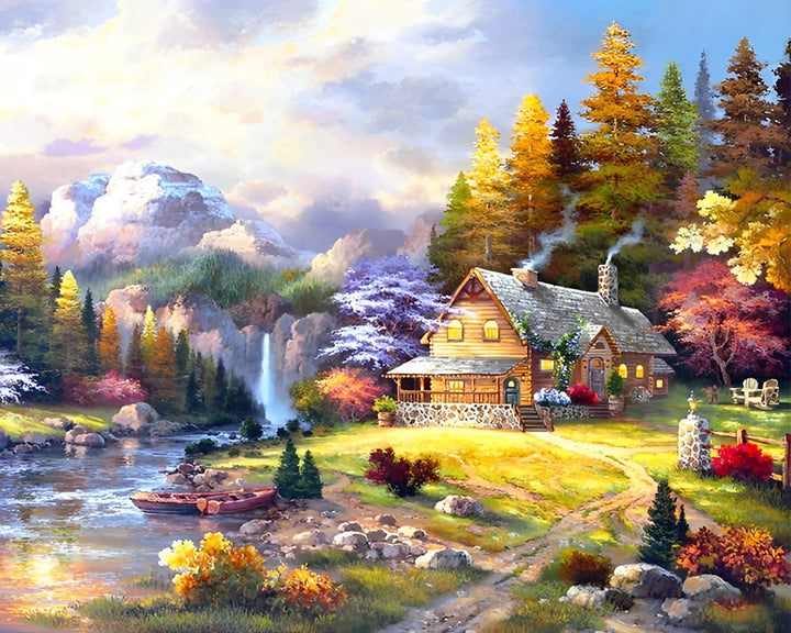 Chalet in de Bergen Diamond Painting