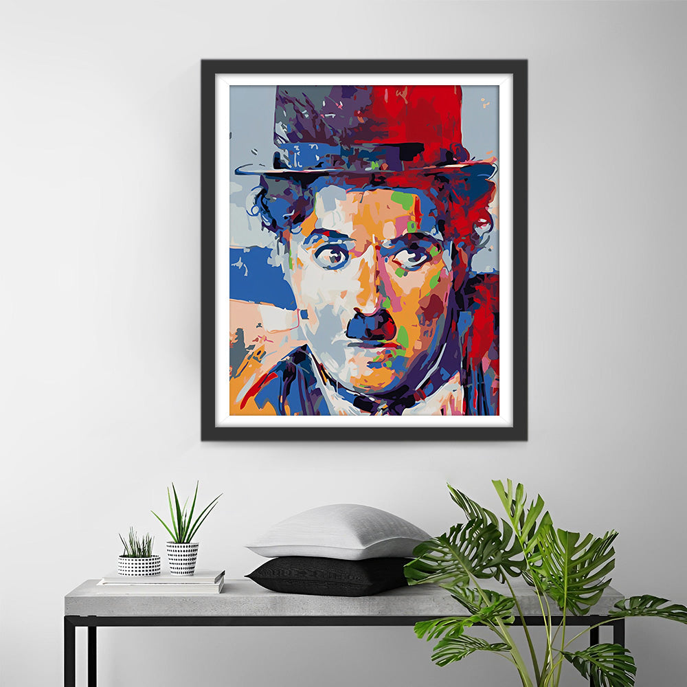 Charlie Chaplin in Popstijl Diamond Painting