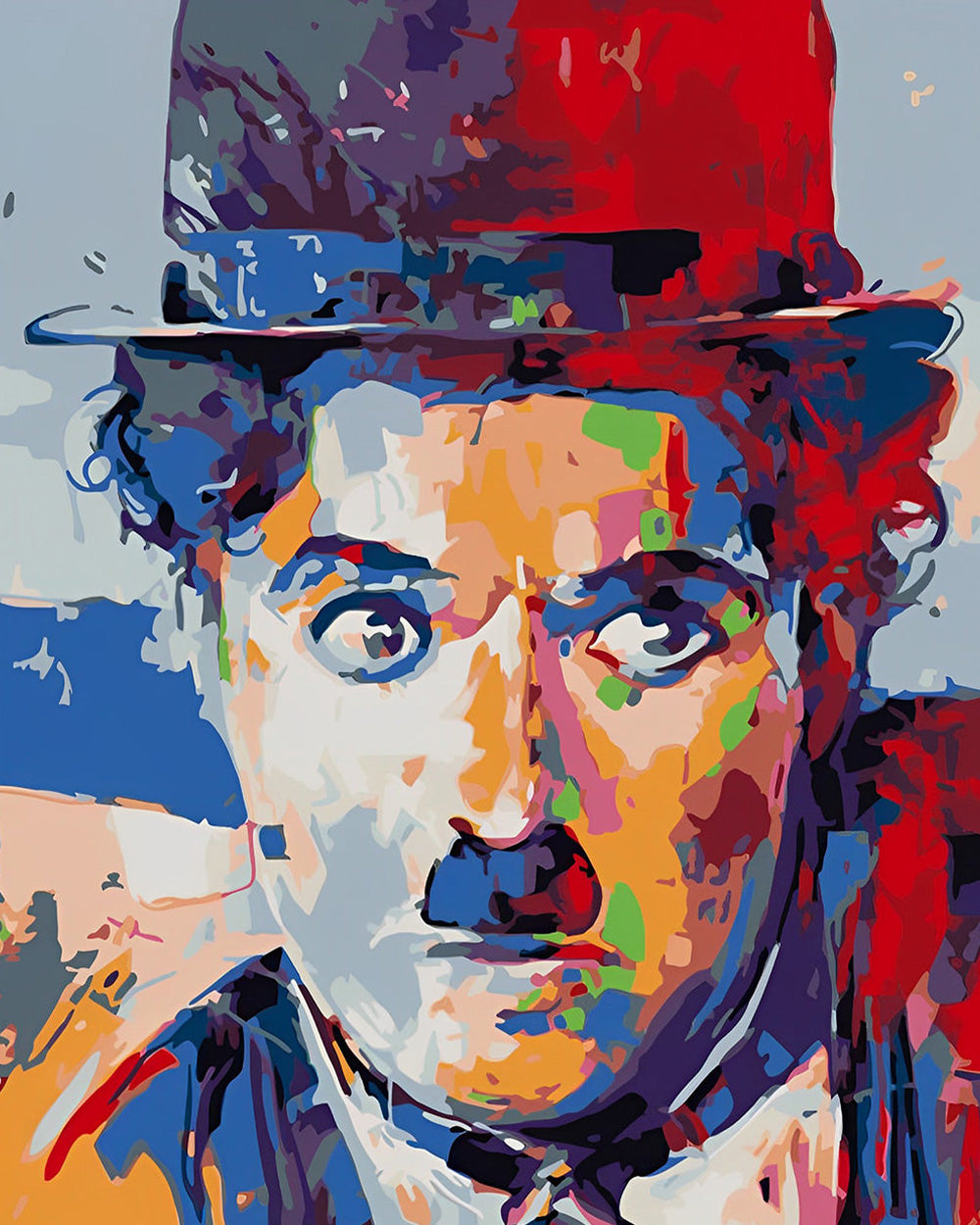 Charlie Chaplin in Popstijl Diamond Painting