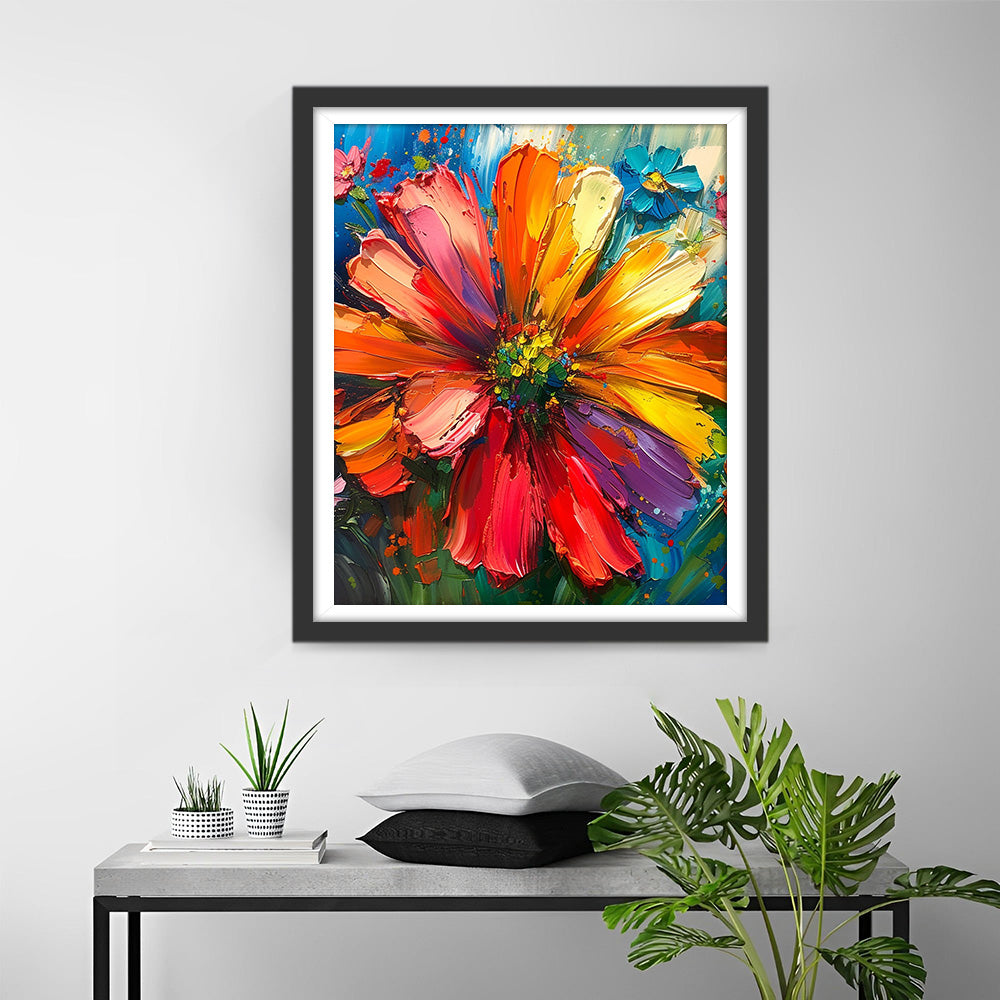 Chrysant in Olieverfstijl Diamond Painting
