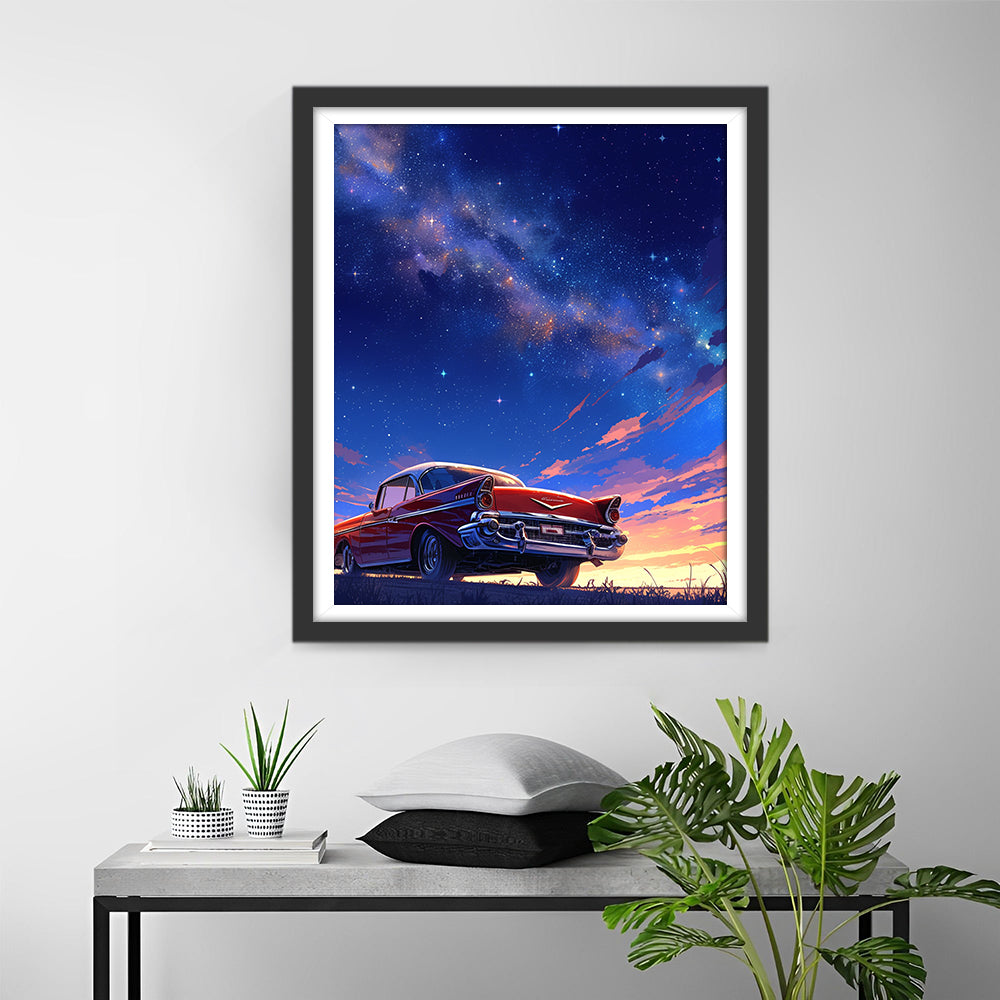 Cool en Toekomstgericht Vliegtuigscène Diamond Painting