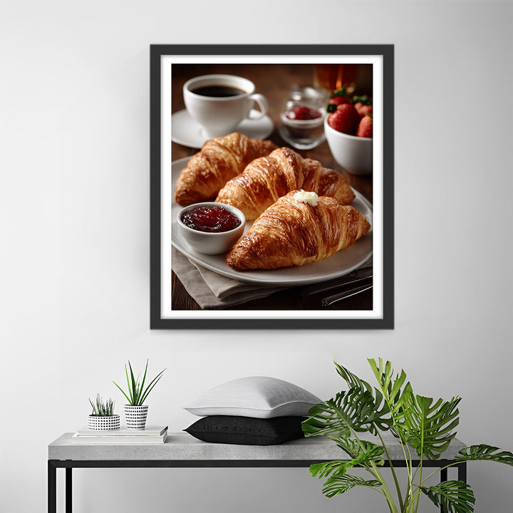 Croissant met Aardbeienjam Diamond Painting