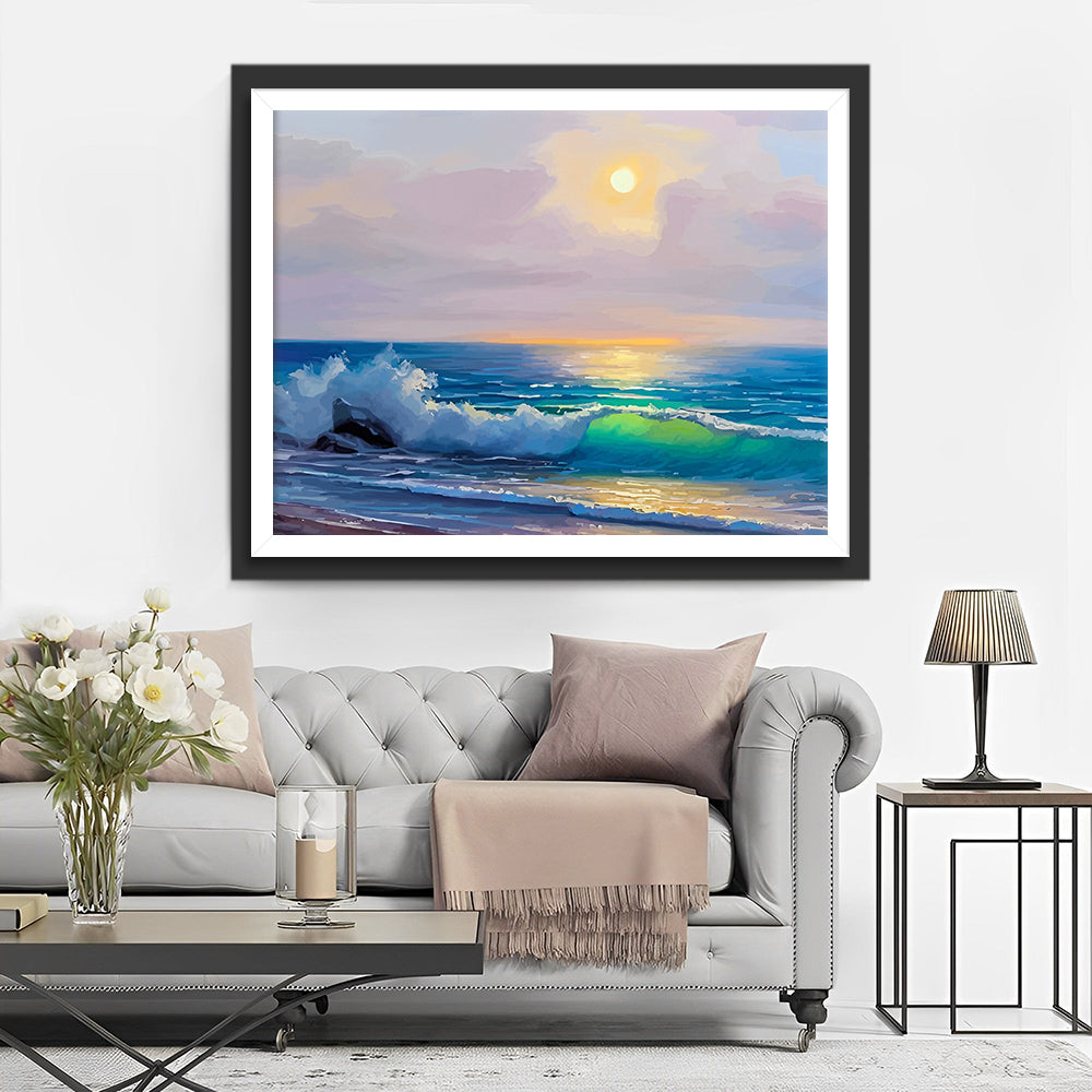 De Blauwe Zee bij Zonsopgang Diamond Painting