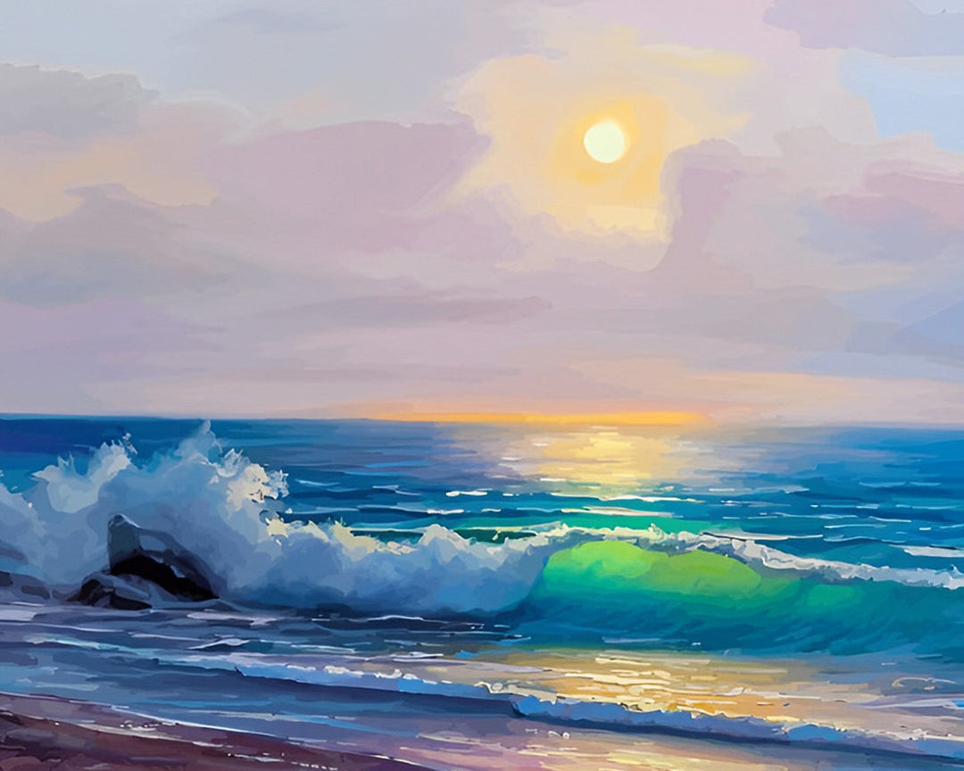 De Blauwe Zee bij Zonsopgang Diamond Painting