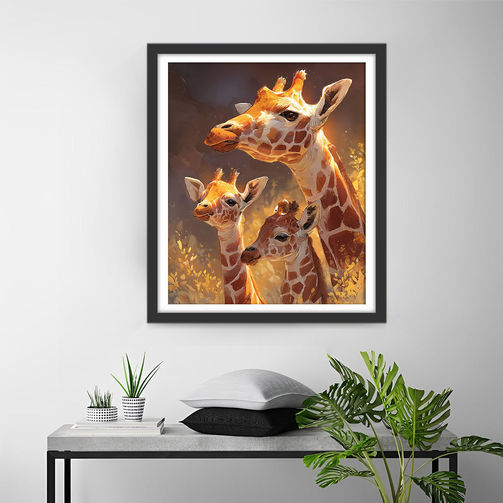 De Giraffe die Vol Verwachting Wacht Diamond Painting