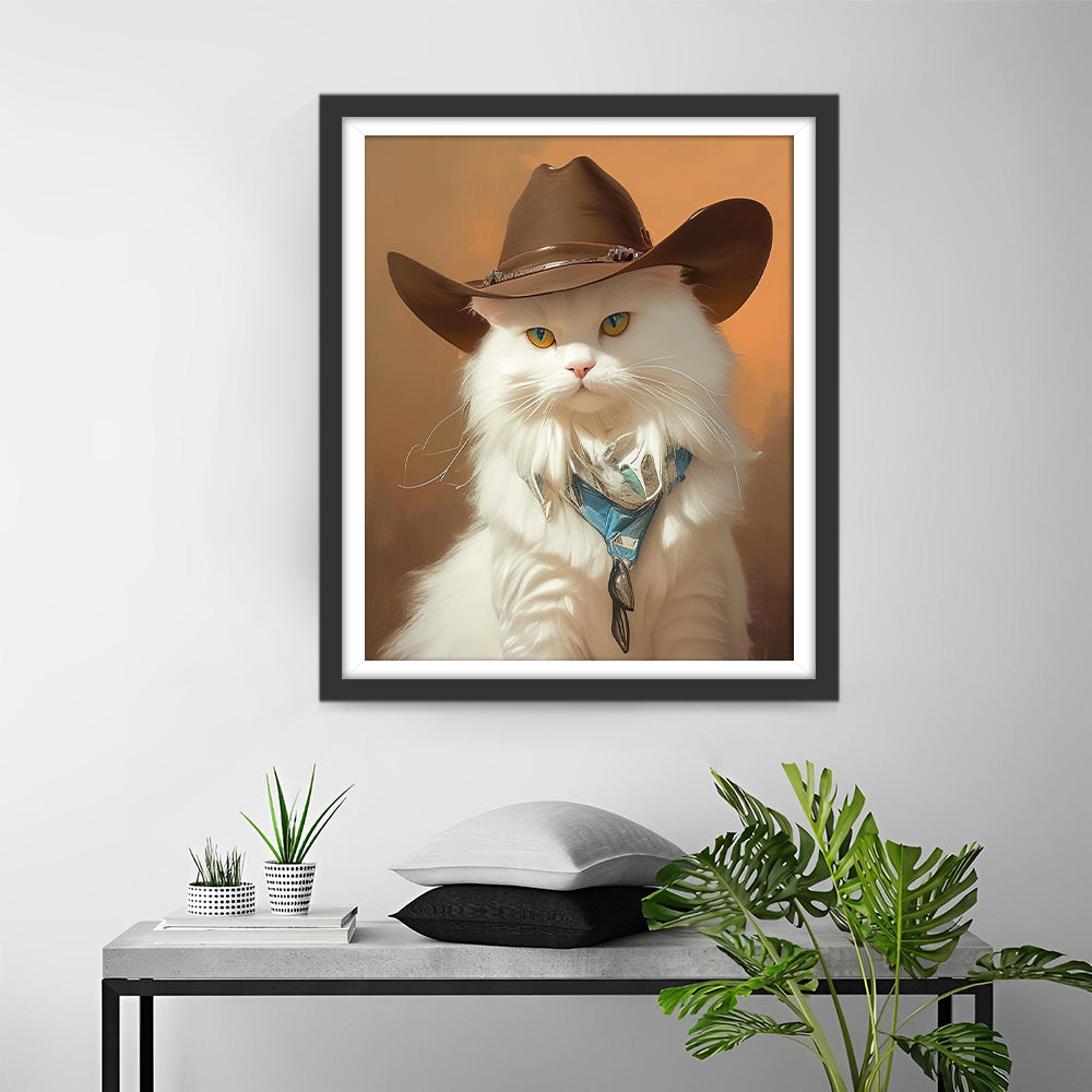 De Hoeden dragende Kat Diamond Painting