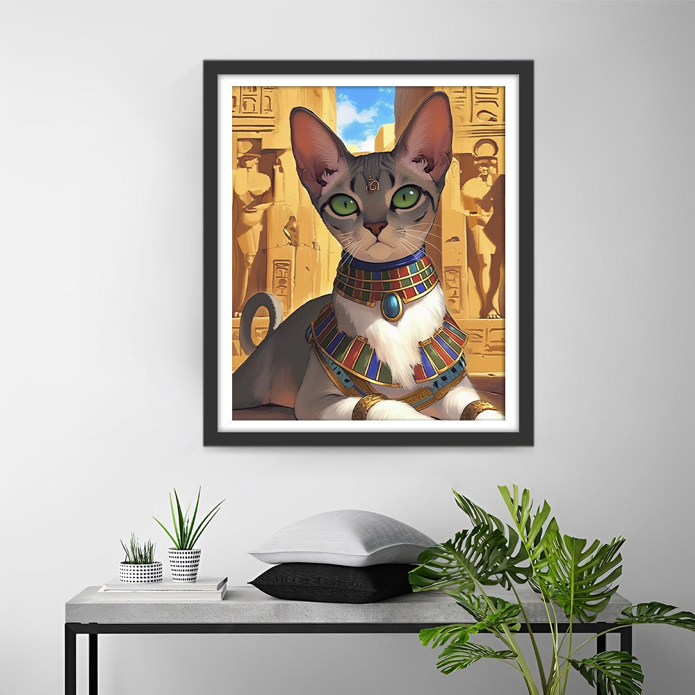 De Kat van Oud Egypte voor zijn Tempel Diamond Painting