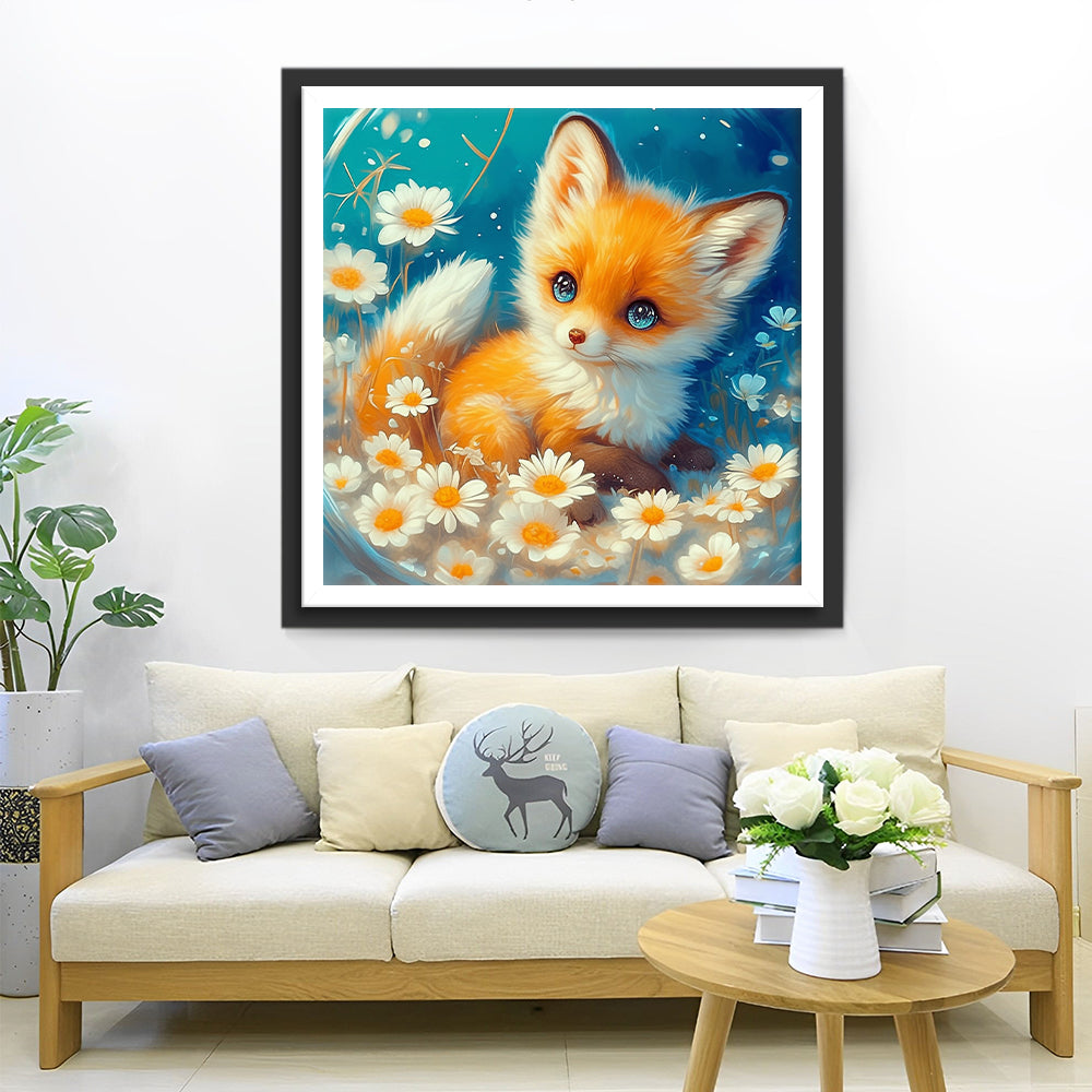 De Kleine Vos in de Madeliefjestruik Diamond Painting