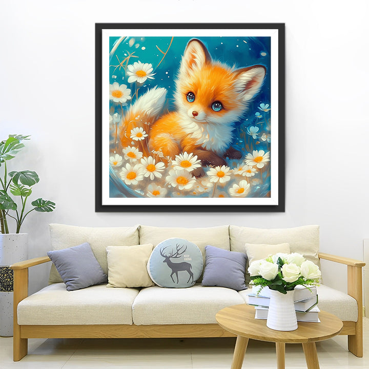 De Kleine Vos in de Madeliefjestruik Diamond Painting