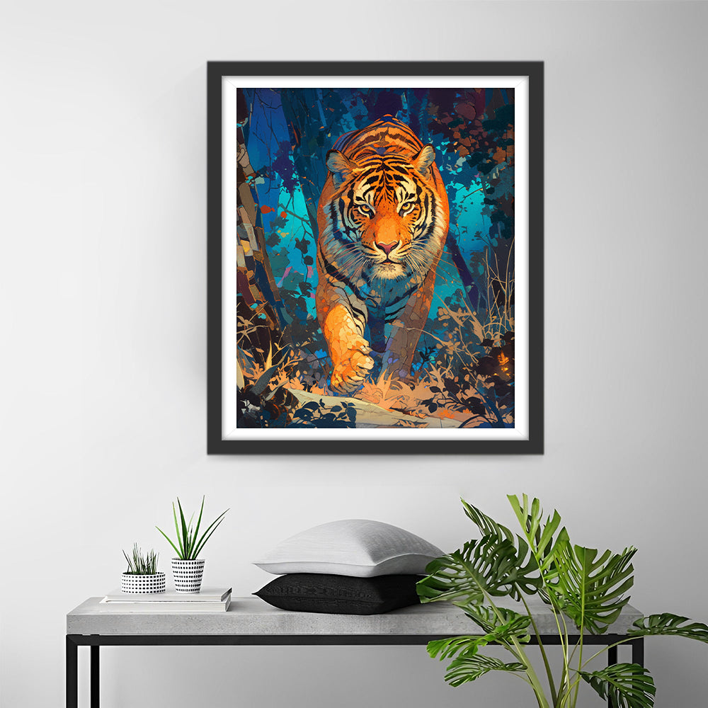 De Machtige Tijger in het Bos Diamond Painting