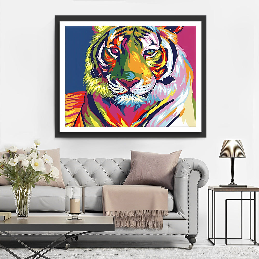 De Majestueuze Kleurrijke Tijger Diamond Painting