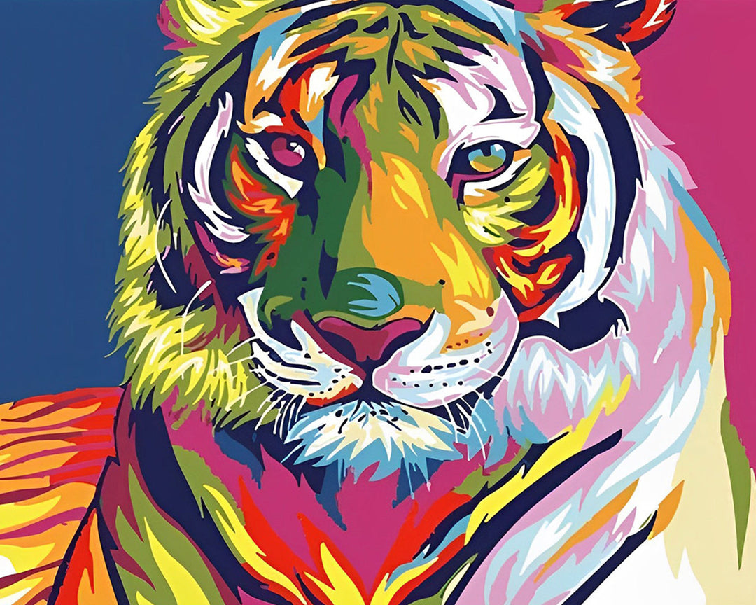 De Majestueuze Kleurrijke Tijger Diamond Painting