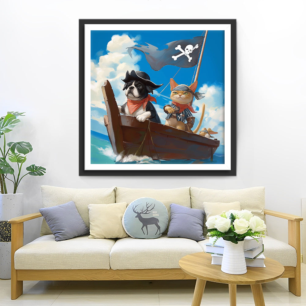 De Piraten Kat en Hond Diamond Painting