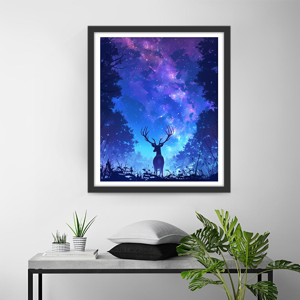 De Stille Dialoog tussen het Hert en de Oneindige Ruimte Diamond Painting