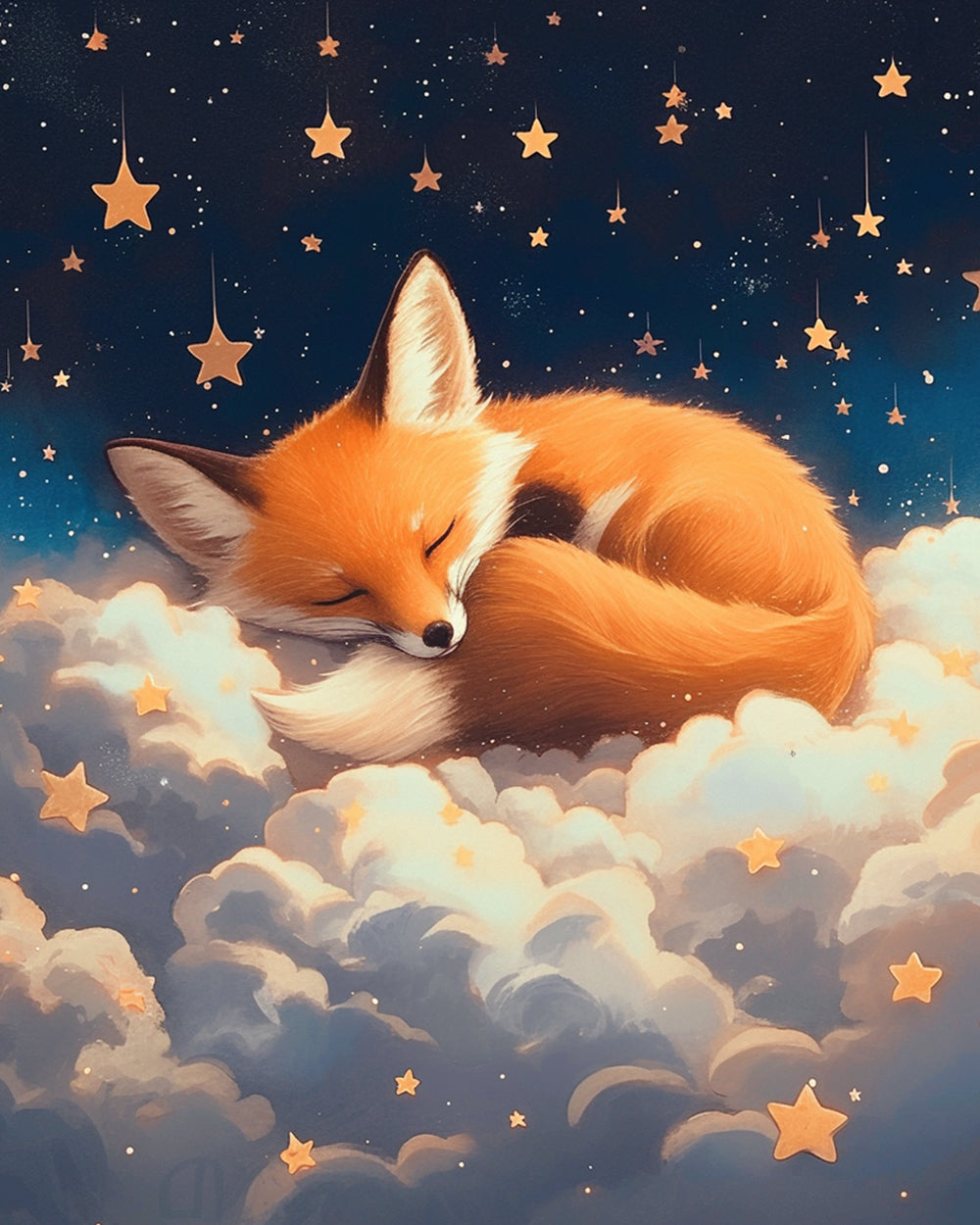De Vos die op de Wolken Slaapt Diamond Painting