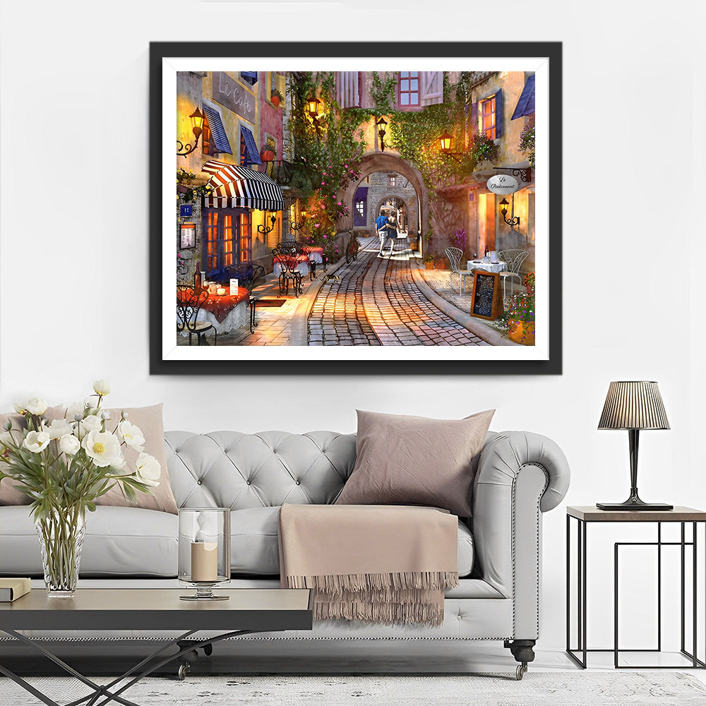 De Vredige Nacht van Europese Stad Diamond Painting