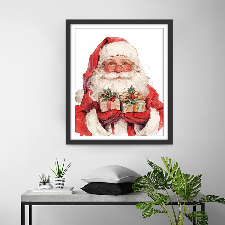 De Vrolijke Kerstman en Zijn Geschenken Diamond Painting