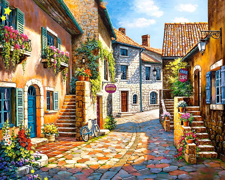 De Winkels in Europese Stad Diamond Painting