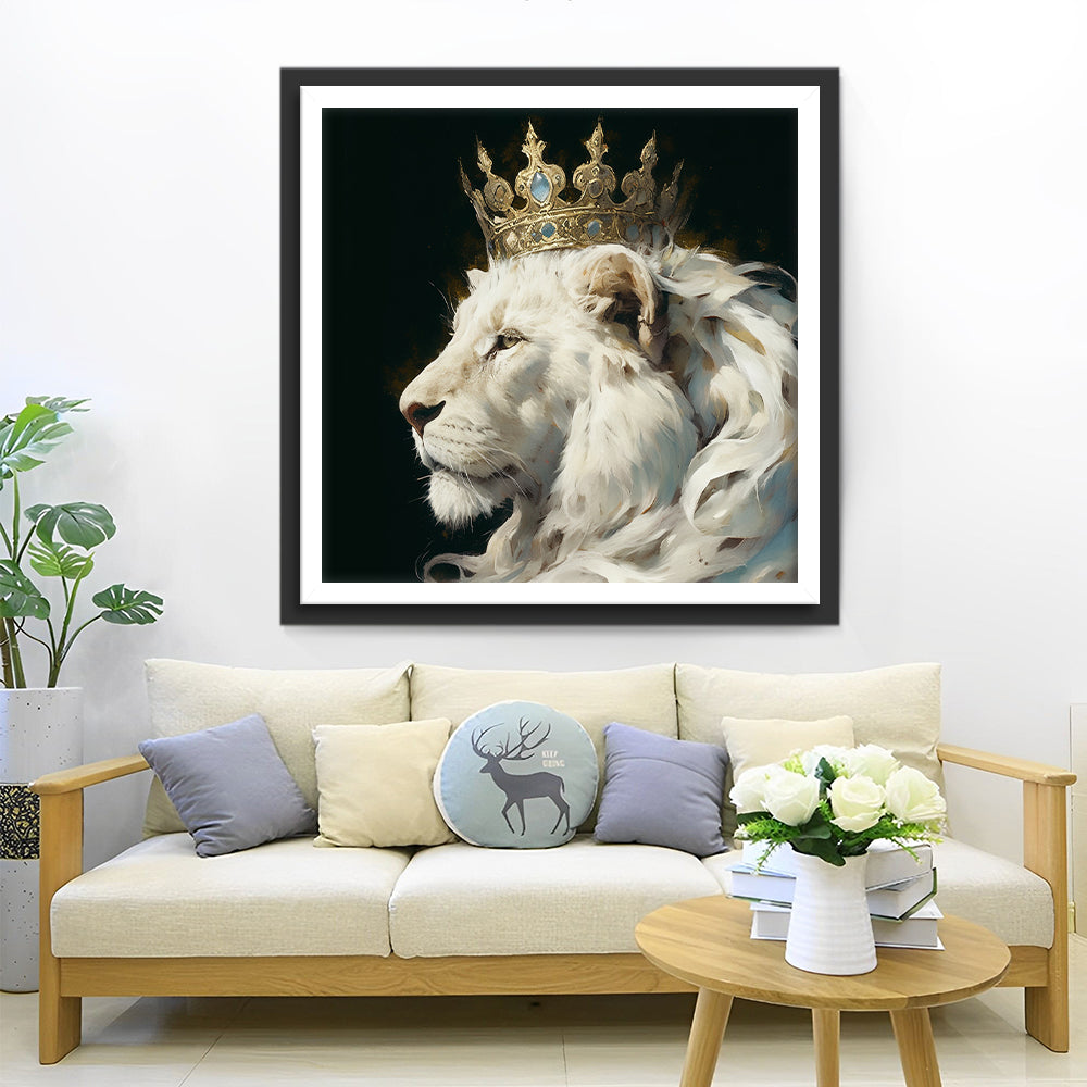 De Witte Leeuw met de Kroon Diamond Painting