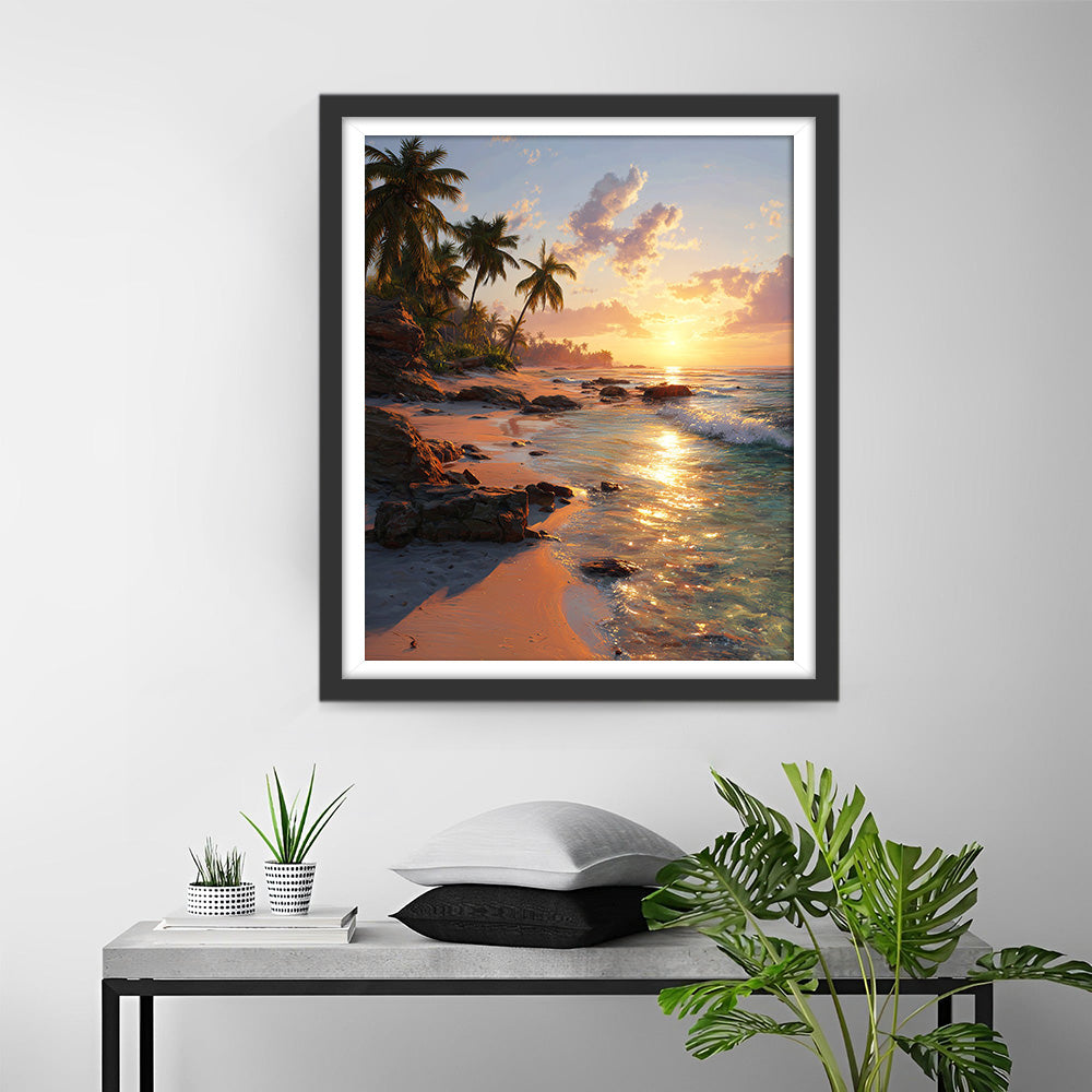 De Zee bij Zonsondergang Diamond Painting