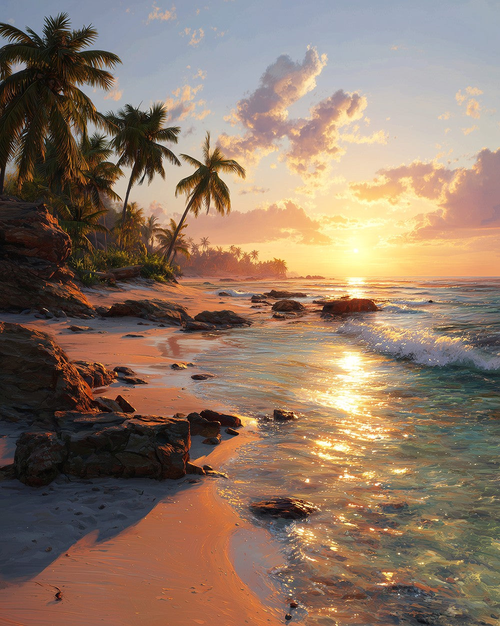 De Zee bij Zonsondergang Diamond Painting