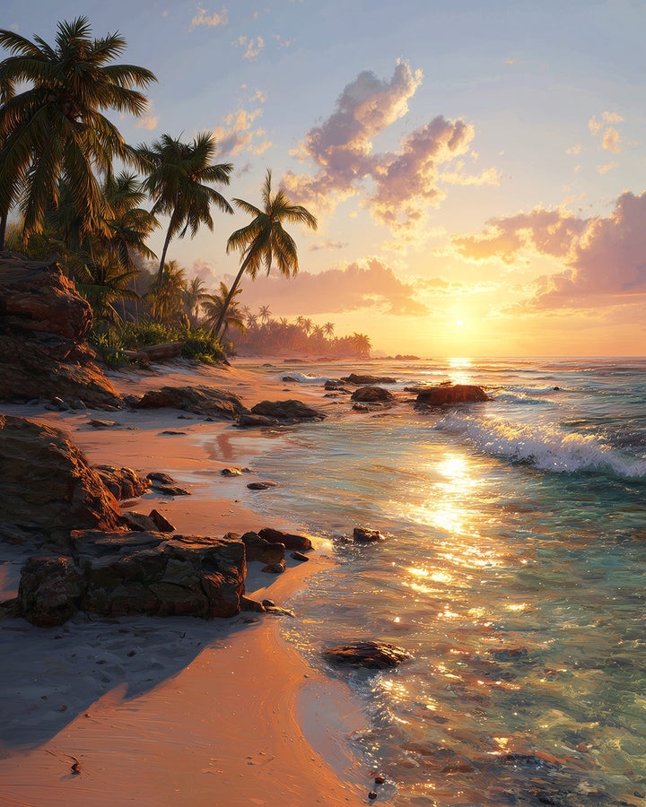 De Zee bij Zonsondergang Diamond Painting