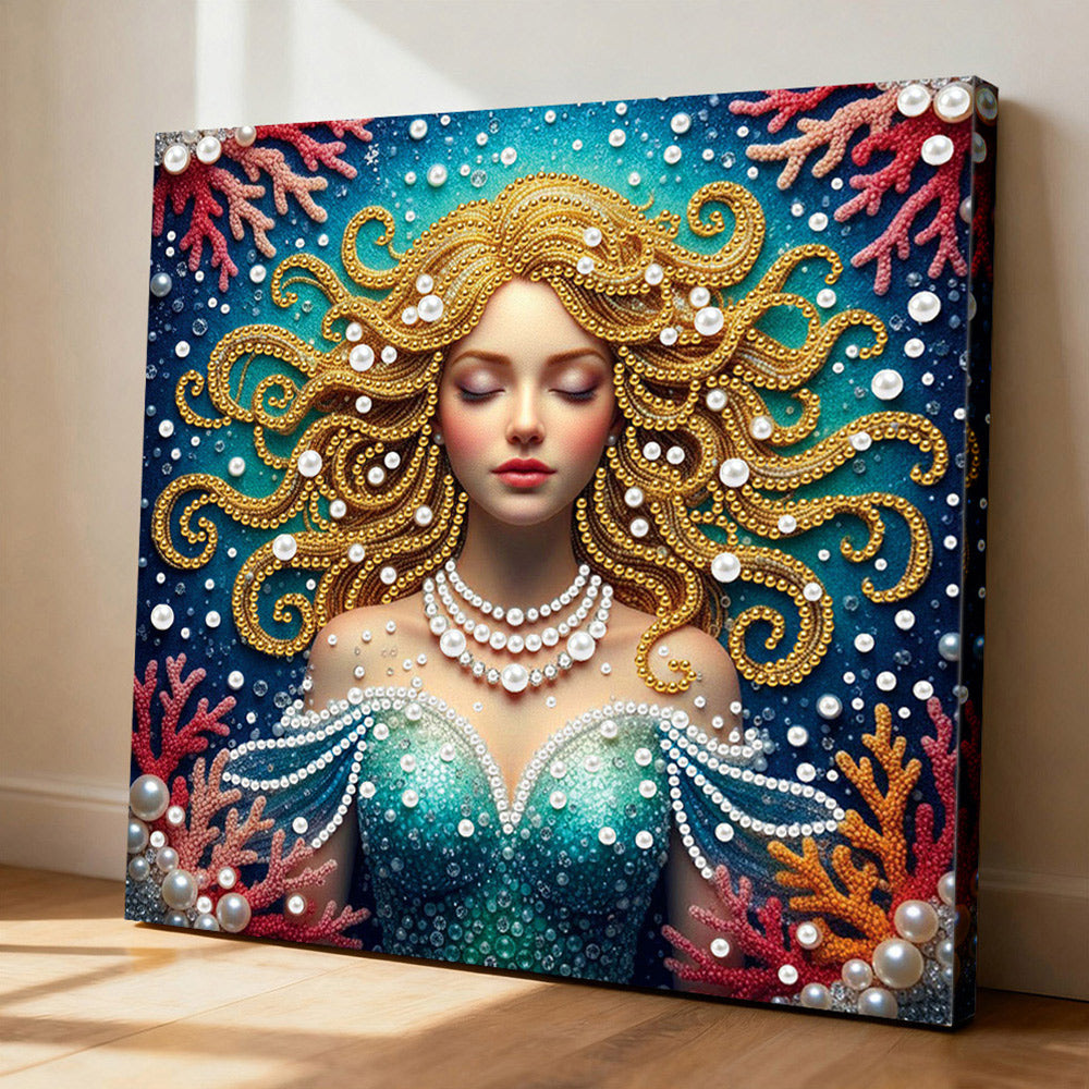 Diamond Painting | Parel Schilderij | Blonde Zeemeermin
