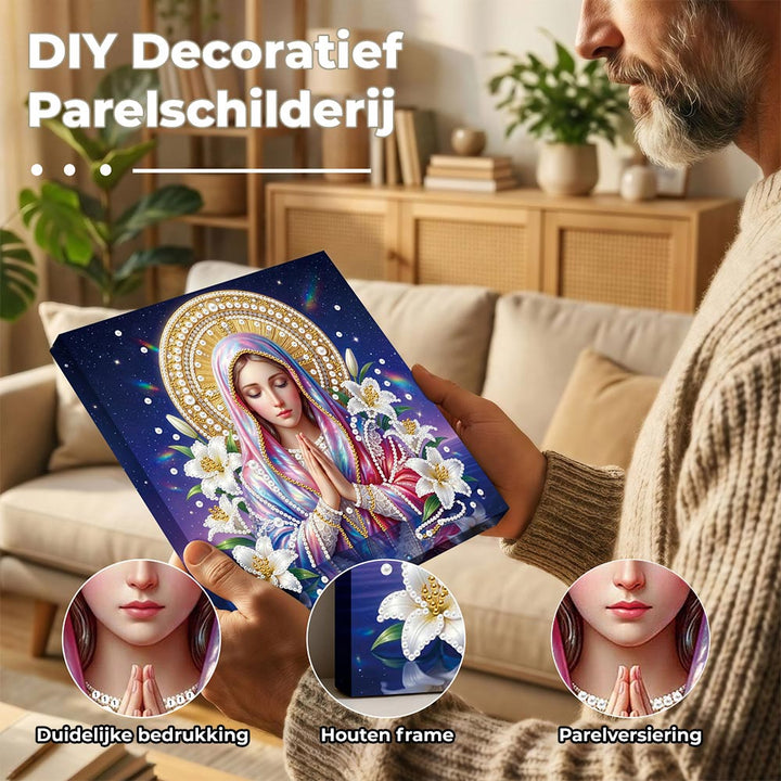 Diamond Painting | Parel Schilderij | De Heilige Maagd Maria en Lelies
