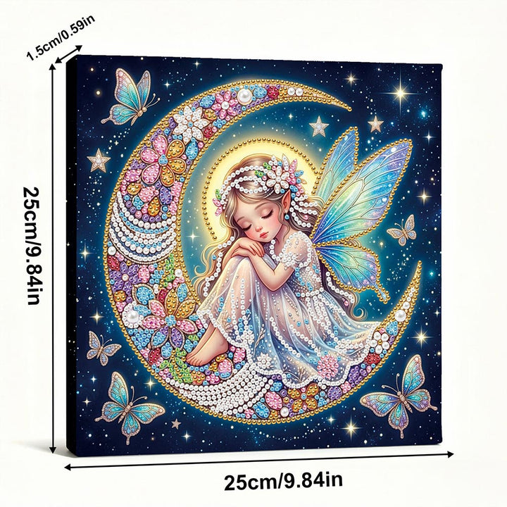 Diamond Painting | Parel Schilderij | De Vlinderfee op de Maan