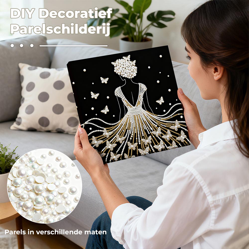 Diamond Painting | Parel Schilderij | Een Vrouw omringd door Vlinders