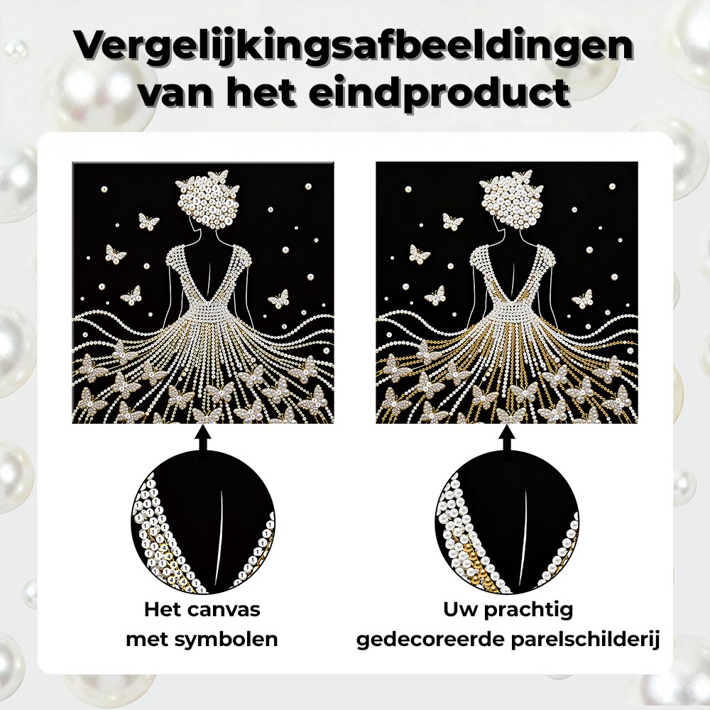 Diamond Painting | Parel Schilderij | Een Vrouw omringd door Vlinders