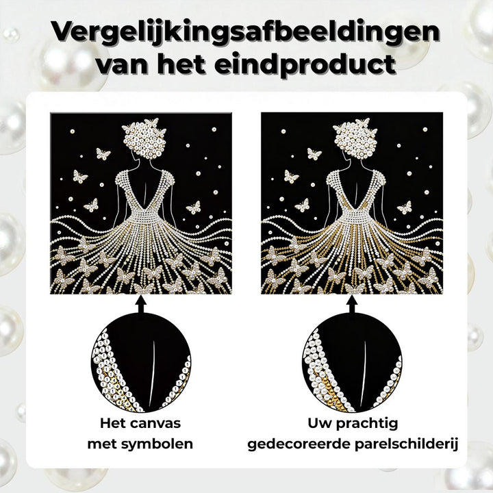 Diamond Painting | Parel Schilderij | Een Vrouw omringd door Vlinders