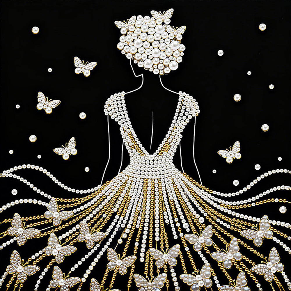 Diamond Painting | Parel Schilderij | Een Vrouw omringd door Vlinders