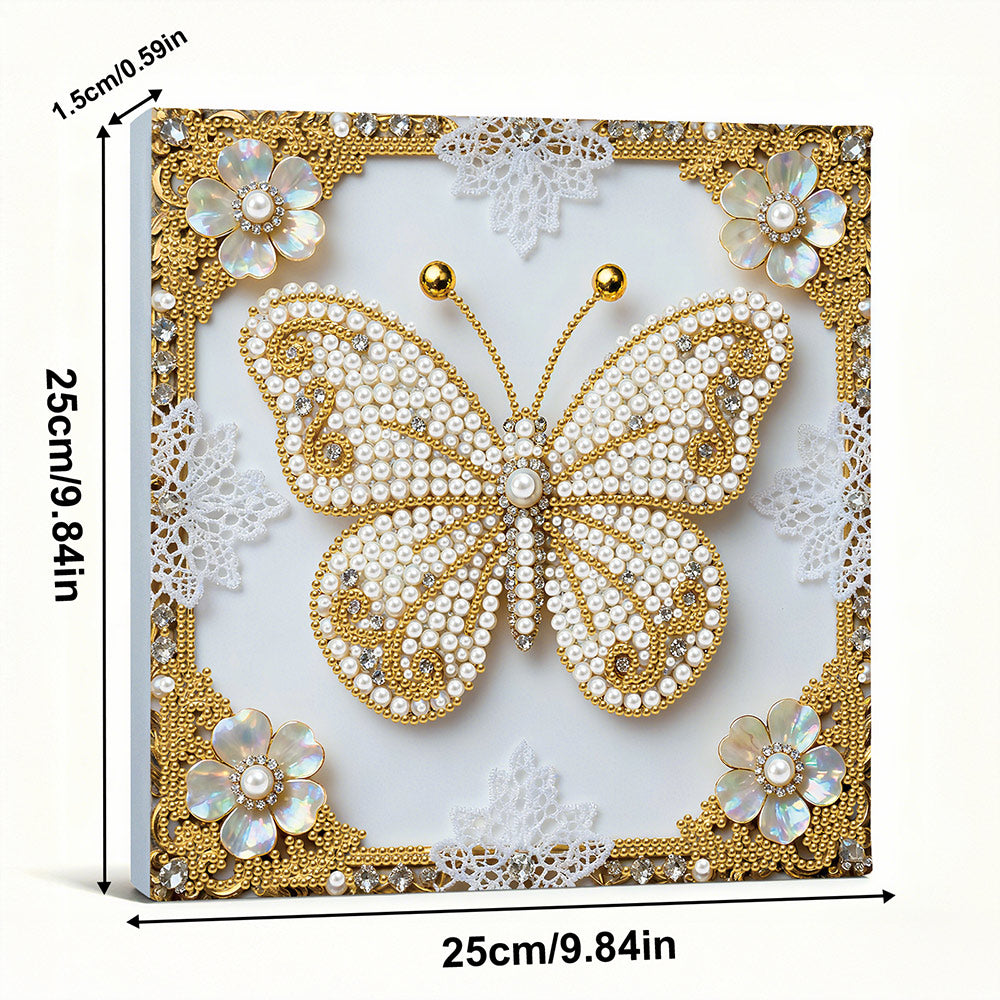 Diamond Painting | Parel Schilderij | Een Witte Vlinder