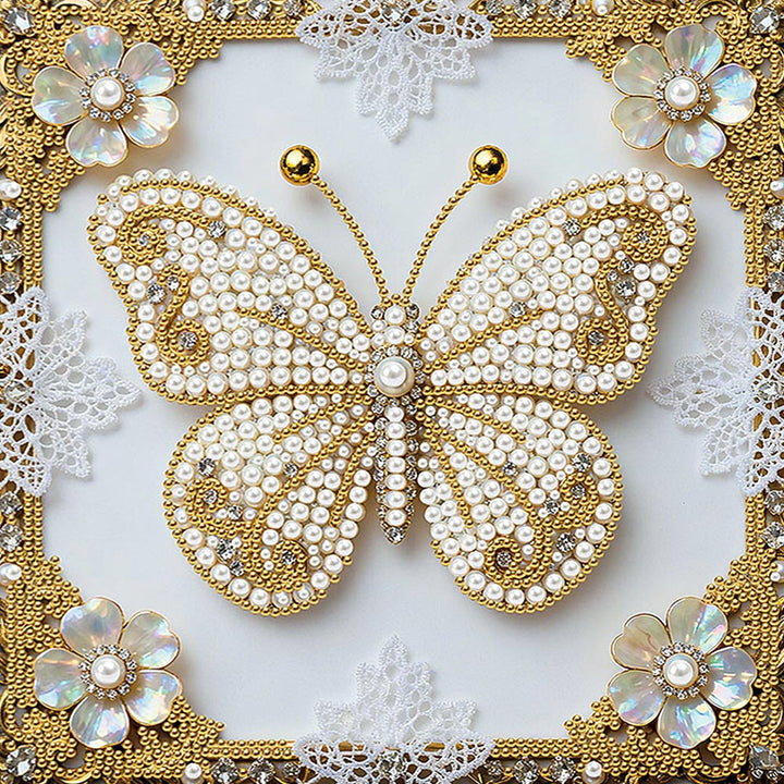 Diamond Painting | Parel Schilderij | Een Witte Vlinder